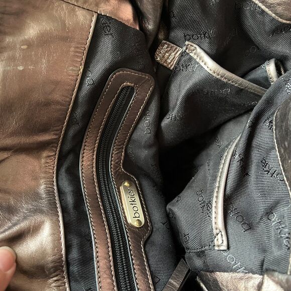 Botkier Shoulder Bag Italian Leather Metallic Brown Hang Tag Designer Hobo - Picture 7 of 10